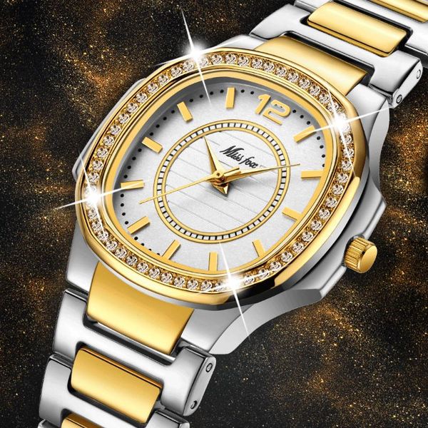 

watch bands women watches fashion 2021 geneva designer ladies diamond quartz gold wrist gifts for, Black;brown