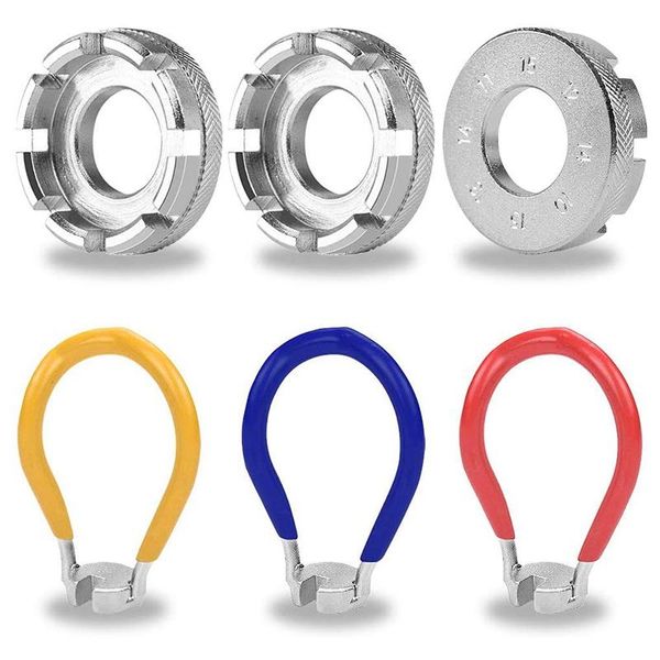 

6 pack bike spoke tool bicycle spoke wrench cycling 6 in 1 pocket tools wheel rime correct kit