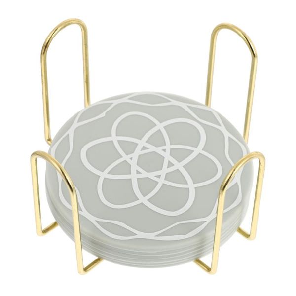 

mats & pads 1 set deskcup mat durable glass pad (beige white)
