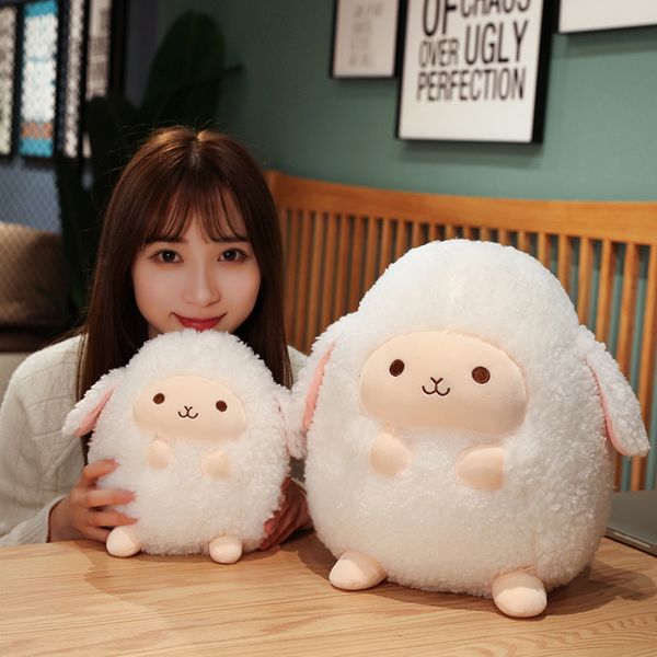 

30cm Cute Fat Sheep Plush Toy Stuffed Animal Soft Plushie Chubby Lamb Kawaii Doll Toys for Girls Kids Birthday Gift Decor, White