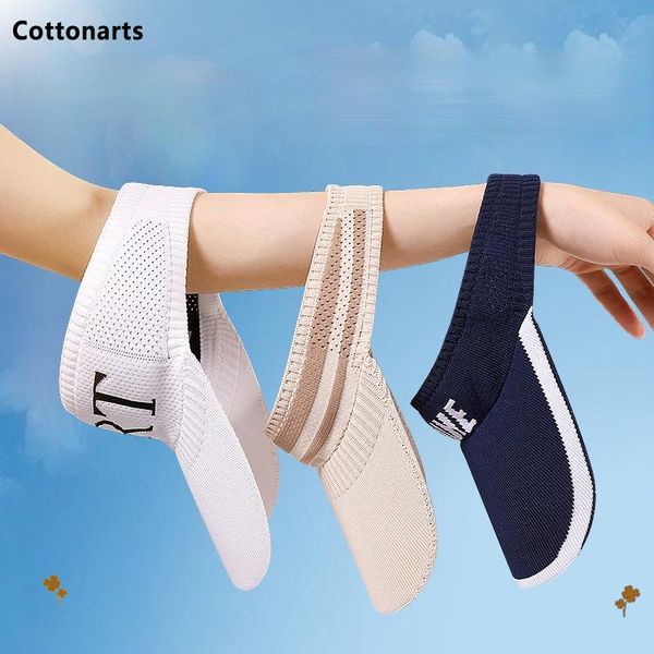 

wide brim hats sports hat cotton empty cycling breathable visors sun outdoor elastic adjustable baseball caps women all-match, Blue;gray