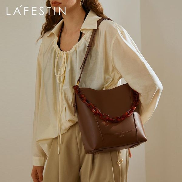 

evening bags la festin designer shoulder 2021 fashion all-match bucket bag chain underarm crossbody large capacity retro women