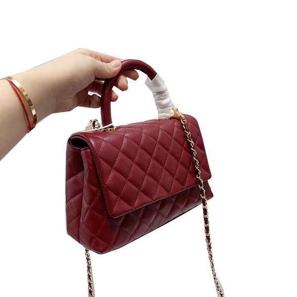

classical handle totes mini bags calfskin caviar leather quilted matelasse chain flap vanity cosmetic luxury designer outdoor sacoche clutch
