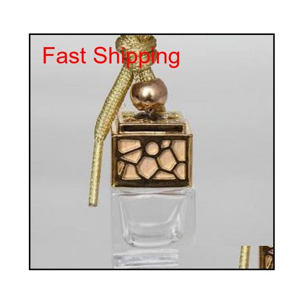 

perfume bottle cube car hanging perfume ornament air freshener fashion essential oils diffuser empty glass qylkqm bdefashion, Silver