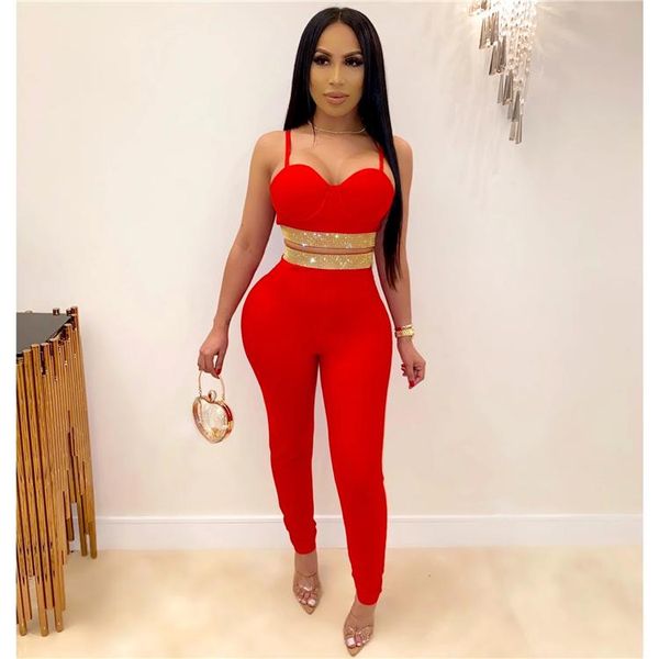 

women's jumpsuits & rompers 2021 woman elastic bandage tight nightclub socialite birthday christmas party fashion leisure set auger, Black;white