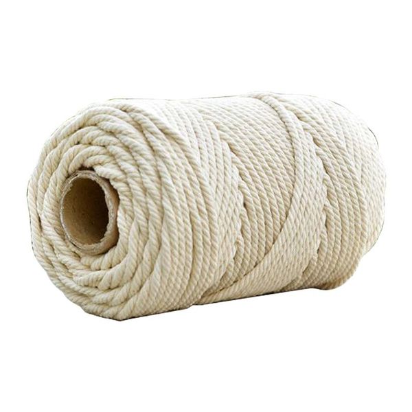 

durable beige cotton twisted braided cord rope diy handmade home textile accessories craft macrame string wedding decoration, Black;white