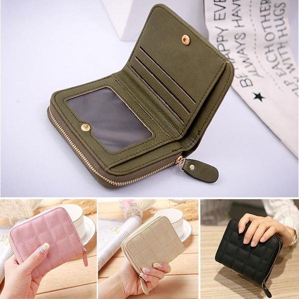 

wallets women ladies wallet leather zip coin purse clutch handbag small mini card holder carteira, Red;black