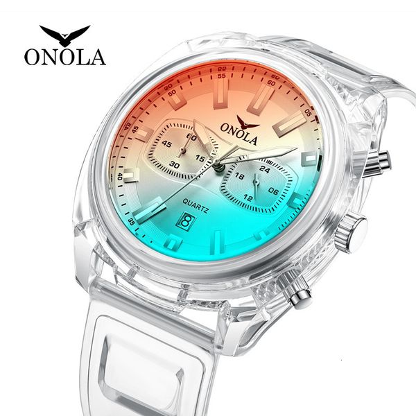 

fashion watches net red onola trend plastic student ladies men's waterproof tape quartz, Slivery;brown