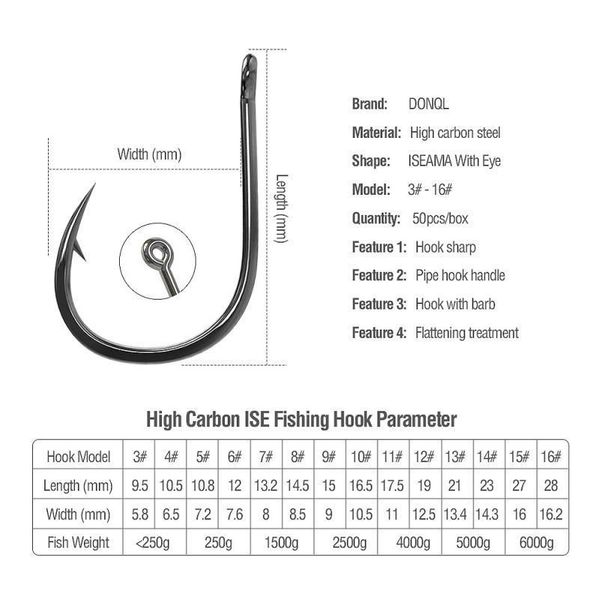 

50pcs/box fishing hooks barbed single circle carp hook high carbon steel sea fishinhook fly fishing accessories wi jlleua