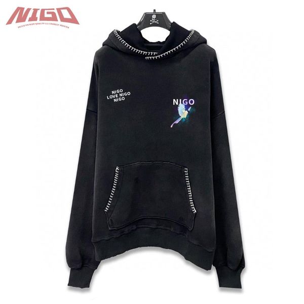 

men's hoodies & sweatshirts nigo 21ss amr hooded sweater #nigo218, Black