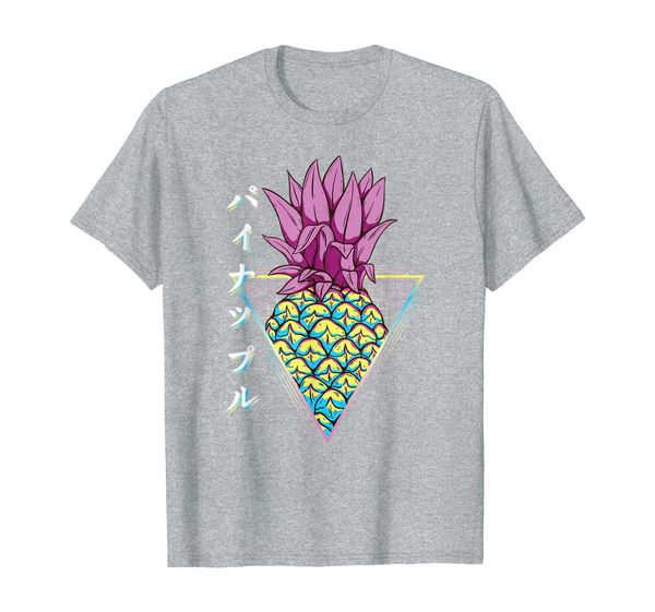 

aesthetic pineapple vaporwave streetwear t-shirt, White;black
