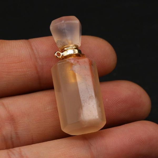 

pendant necklaces 1pcs natural stone pendants perfume bottle cherry crystal for women jewelry making diy necklace gifts accessories, Silver