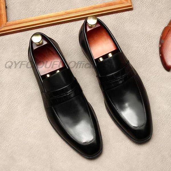 

dress shoes handmade mens oxford genuine black khaki leather brogue slip on wedding business formal for men bzw6