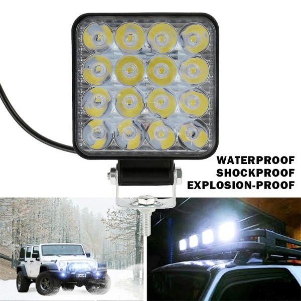 

working light 2pcs motorcycle headlights 48w led work bar headlight driving lamp waterproof car fog 6500k spotlight