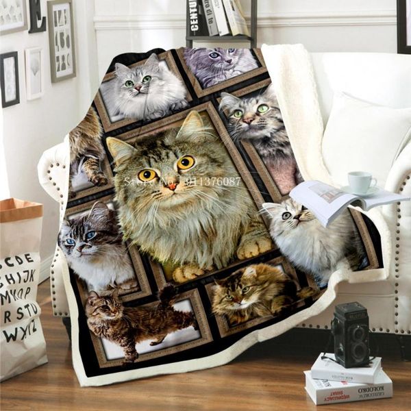 

blankets baby cat animal art funny 3d print plush throw sherpa fleece bedspread blanket soft warm kids office sofa nap