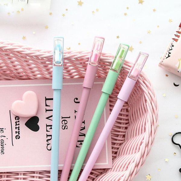 

gel pens creative hourglass sand clock pen 0.5mm ball point black school supplies stationery