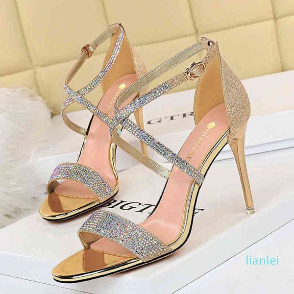 

dress shoes new women 9.5cm high heels sandals wedding bridal gold silver sandles stiletto glitter prom stripper pumps lnf7, Black