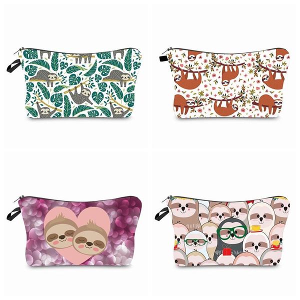 

cosmetic bags & cases cartoon sloth printing women's female makeup girs portable storage case ladies organizers toiletry for travel