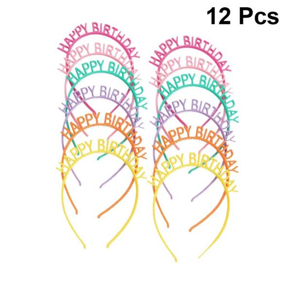 

party hats 12pcs headband kids holiday favors (yellow + purple blue orange plum red)