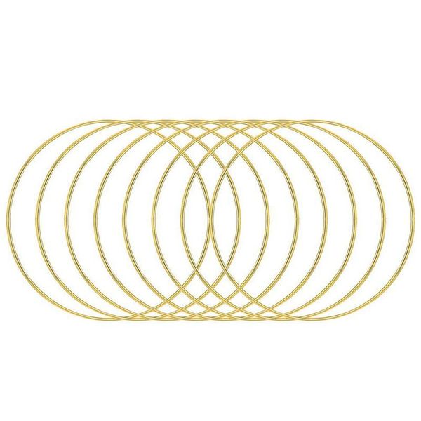 

decorative flowers & wreaths 8 pcs 12inch dream catcher rings metal hoops macrame ring for crafts and supplies, gold