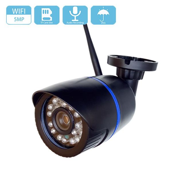 

wireless audio 5mp 2560x1920p wifi ip camera waterproof security onvif p2p h.265 ir night vision video surveillance cctv camera