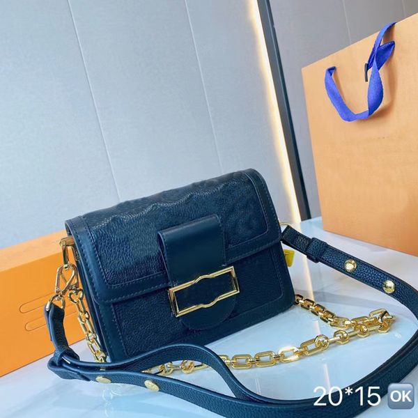 

designer bags crossbody bag luxury cross body handbag genuine leather gold chain high-quality fashion brand with original box size 20*15*8 c
