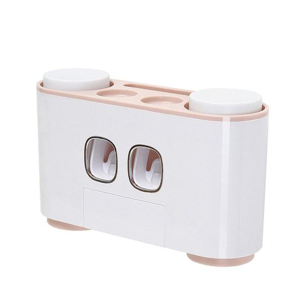 

bath accessory set automatic toothpaste dispenser wall mounted dust-proof toothbrush holder with cups multifunction bathroom accessories