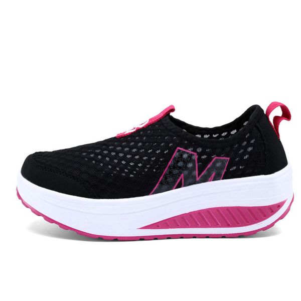 

2020 new cross-border platform shake shoes womens shoes spring and autumn mesh rocking shoes cross-border large size foreign trade rocking s, Black;white