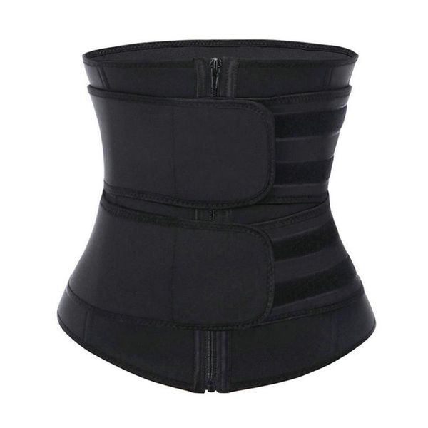 

waist support taille trainer neopreen zweet shapewear body shaper vrouwen afslanken schede buik verminderen workout trimmer riem corset, Black;gray