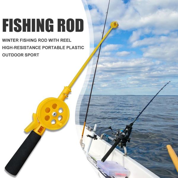 

practical plastic fishing rods children portable ice winter fishing rod beginner outdoor sport fish poles tackle tools