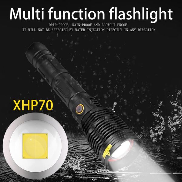 

bike lights outdoor searchlight waterproof bicycle high lumens xhp70 super bright led usb18650/26650 rechargeable zoom