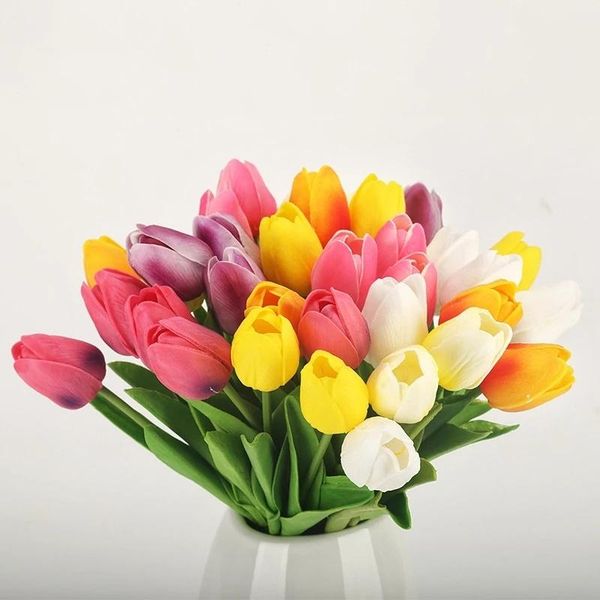 

decorative flowers & wreaths 10pieces artificial bouquet fake flower for wedding decoration tulip real touch home garen decor