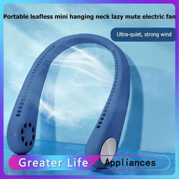 

electric fans dual fan office quiet collapsible desk 3 gears adjustable hands-hanging neck portable summer cooler