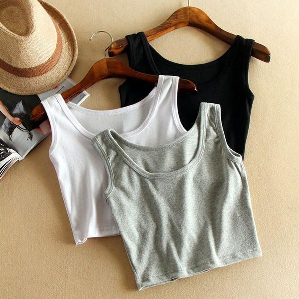 

women short sport crop 7 colors hollow out summer style sleeveless u crop fitness gym tank ,femme vest tube top, White