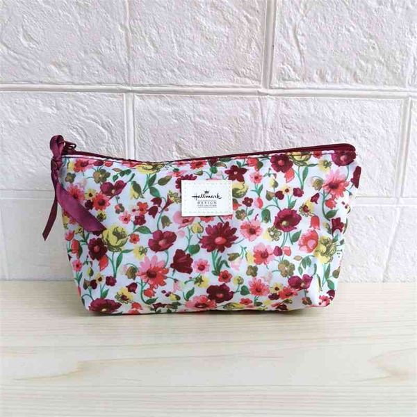 

cosmetic bags daily flower bag storage women's hand portable nylon wash