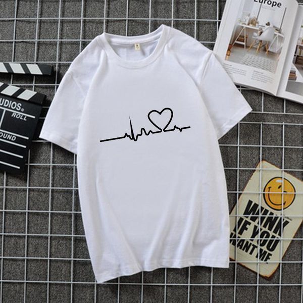 

women's t-shirt men's and loose round neck oversized for girls multicolor cotton plus size women clothing female, White