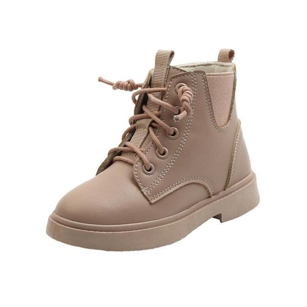 

winter children leather boots warm boys girls short waterproof boots british cotton fur shoes baby toddler fashion, Black;grey