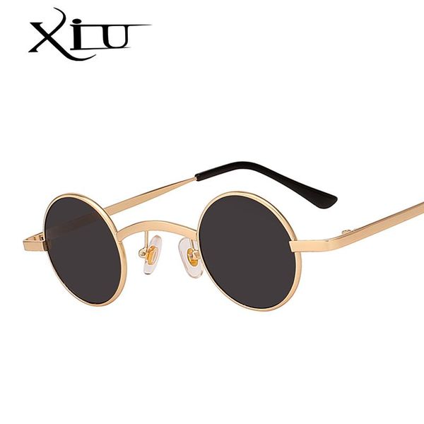 

sunglasses xiu small round steampunk men women metal brand designer sun glasses retro vintage uv400, White;black