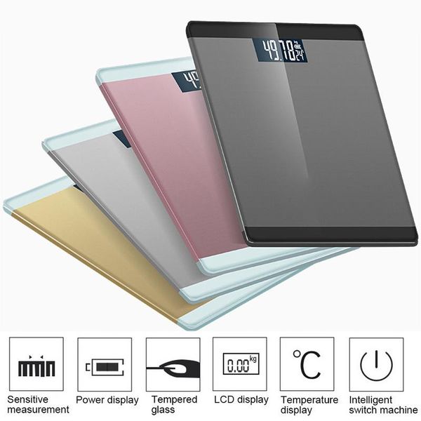 

smart scales digital electronic body weight bathroom scale lcd with temperature display health weighting home floor