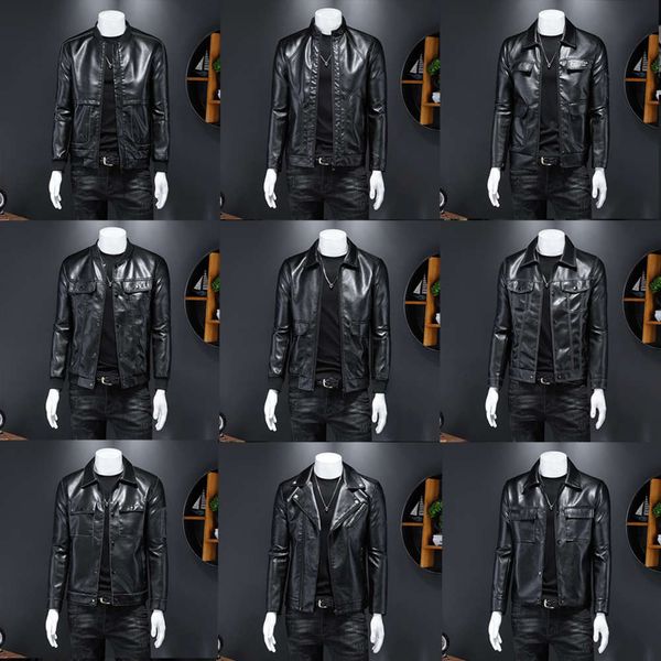 

jacket korean fashion autumn pu leather young men's fashionable and handsome casual coatwinter, Black;brown