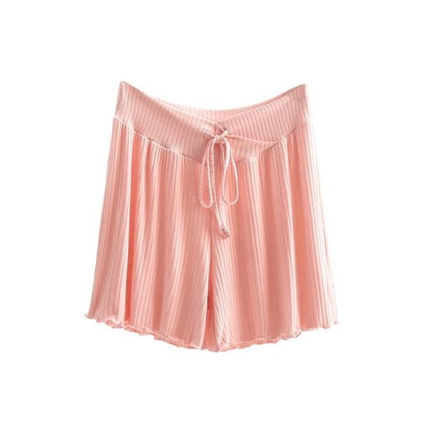 

maternity bottoms pregnant woman undershorts loose pants, low-waist striped lace-up flouncing underwear, White