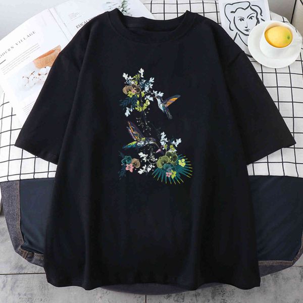 

women's printed creative t-shirt, women's round neck street t-shirt, White