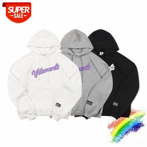 

heavy fabric foam printing logo vetements hoodie men women 1:1 oversize vetements hooded sweatshirts vet pullover #on1c, Black