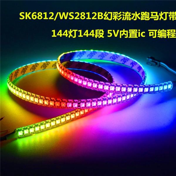 

strips 30m/lot sk6812 (similar ws2812b) rgbw 4 in 1 30/60/144 leds/pixles/m;individual addressable led strip ip20/ip65/ip67 dc5v