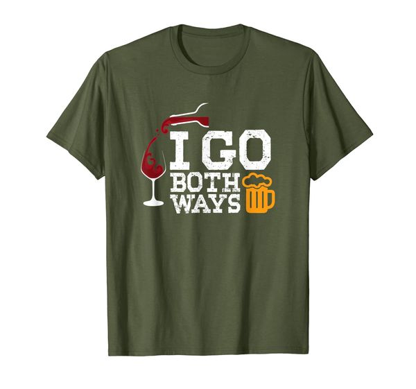 

Beer Wine Alcohol Drinking Funny T-Shirt I Go Both Ways, Mainly pictures