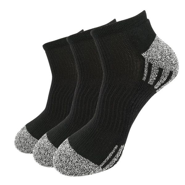 

sports socks findcool mens cycling ankle 3 pairs with halferry quick dry and breathable hiking, Black