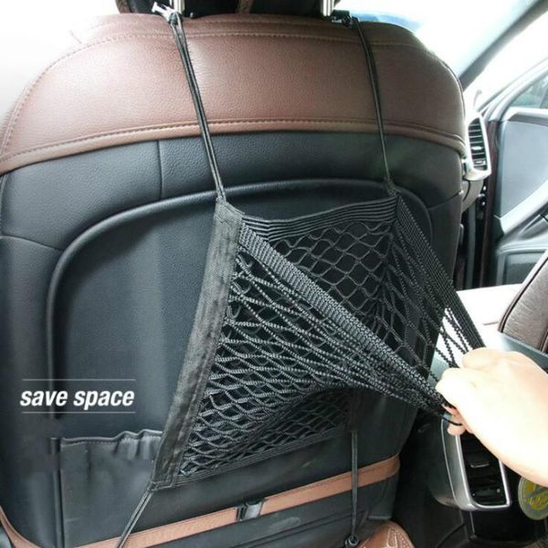 

car organizer 1pcs strong elastic mesh net bag between back seat storage luggage holder pocket styling 23*30cm