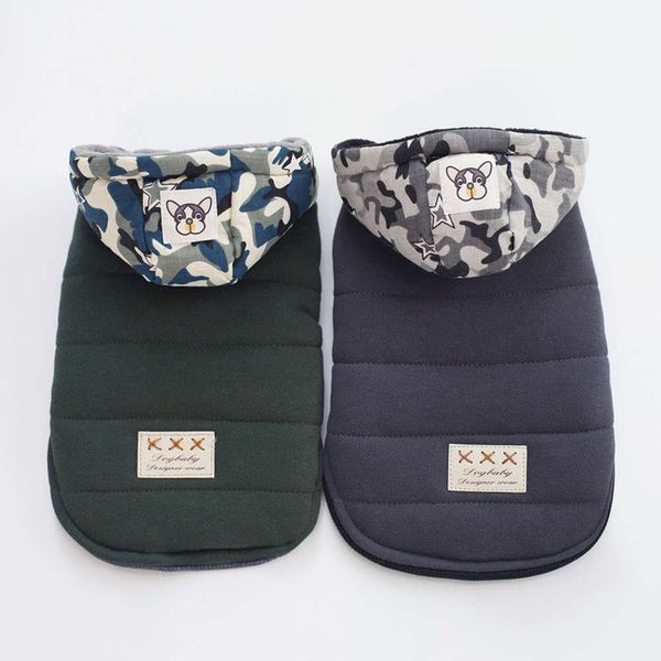 

autumn and winter new dog clothing pet products dog clothing 18 camouflage hat cotton padded cloth