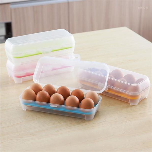 

storage bottles & jars 1pc 10 eggs tray egg holder box refrigerator crisper container home organization for kitchen