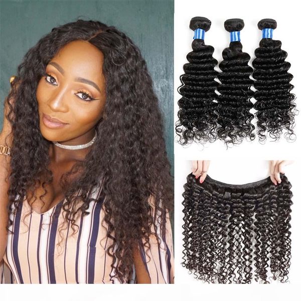 

deep wave virgin indian hair deep curly hair 4 bundles indian virgin hair deep wave natural black